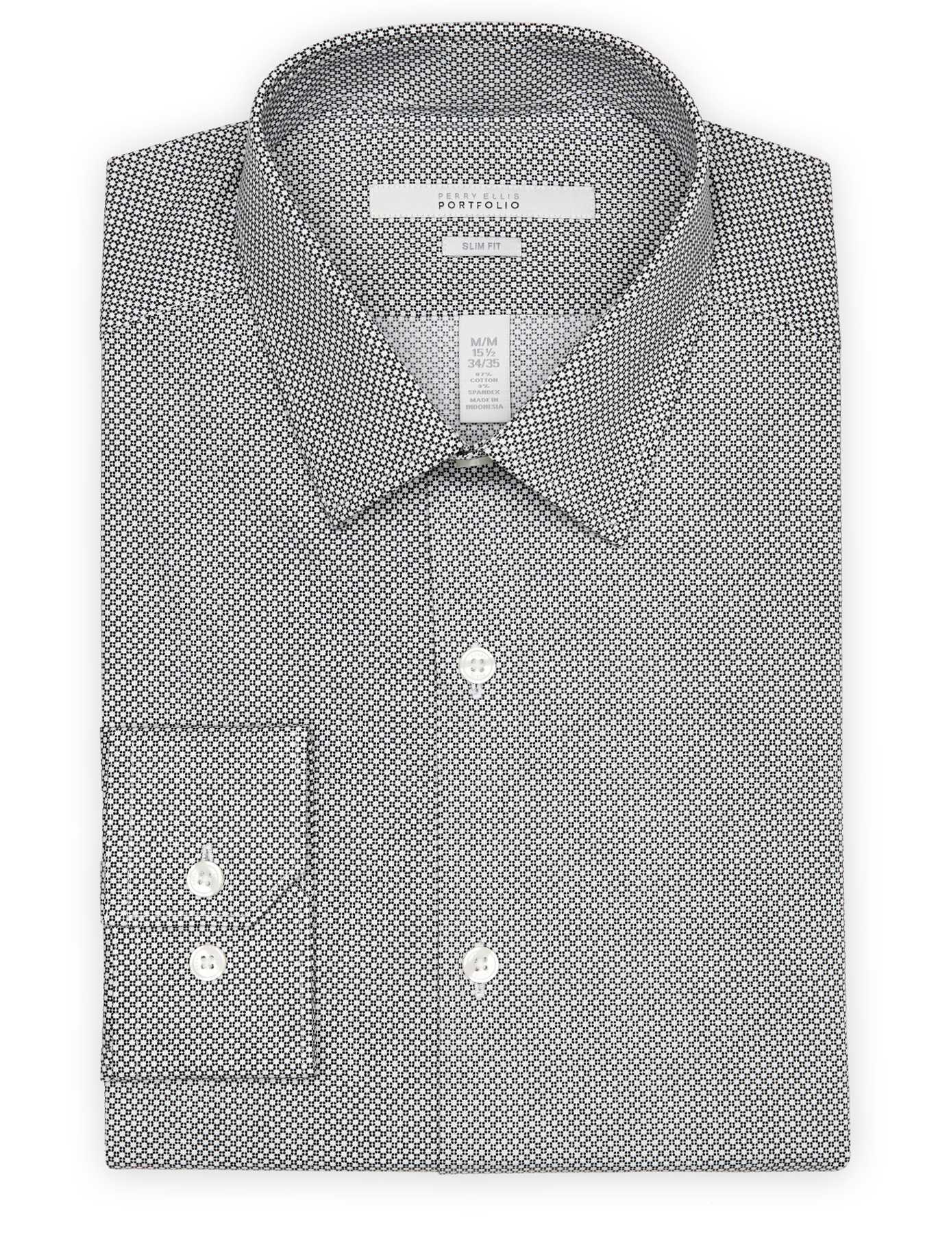 Perry Ellis Slim Fit Clover Print Dress Shirt