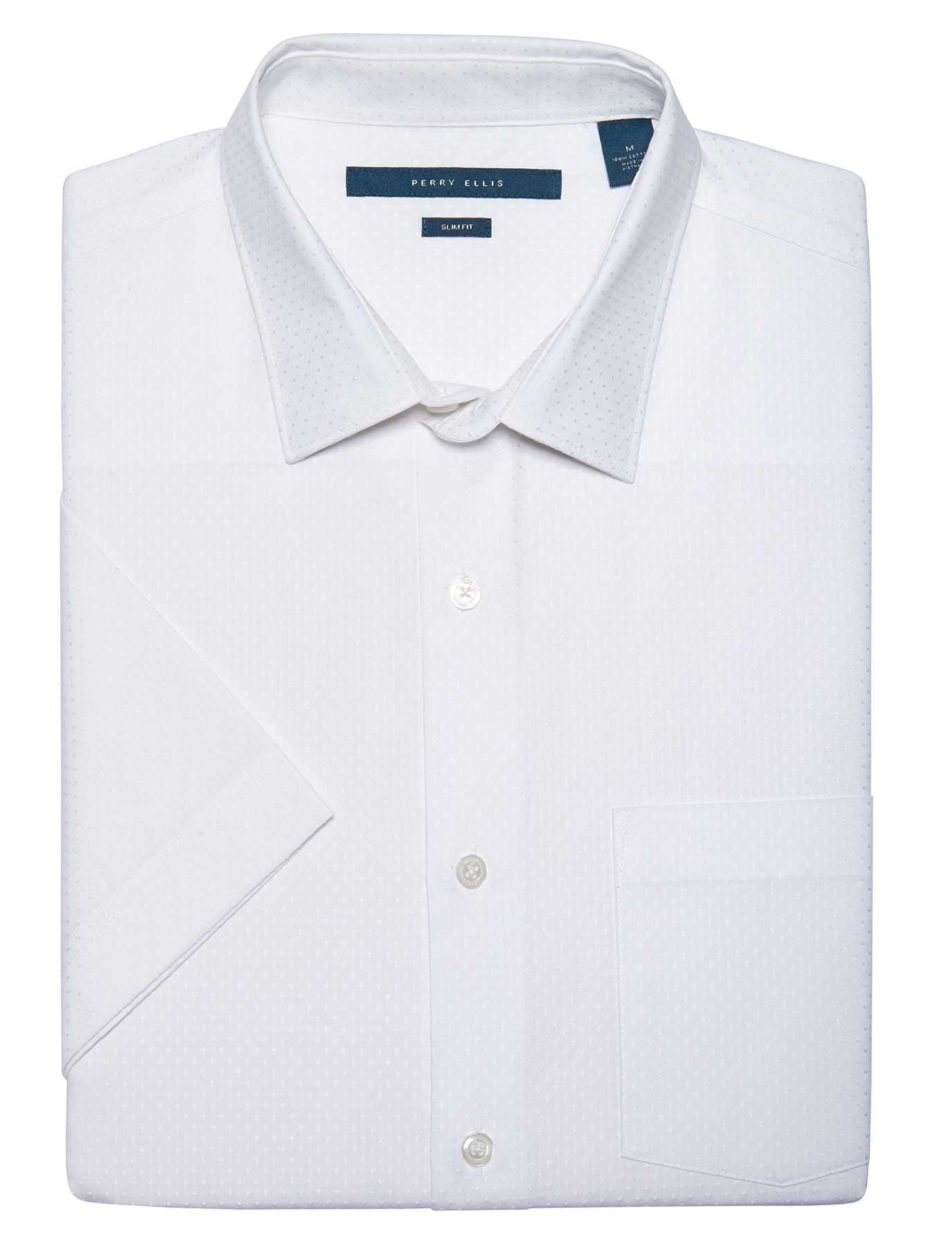 Perry Ellis Slim Short Sleeve Dot Print Shirt