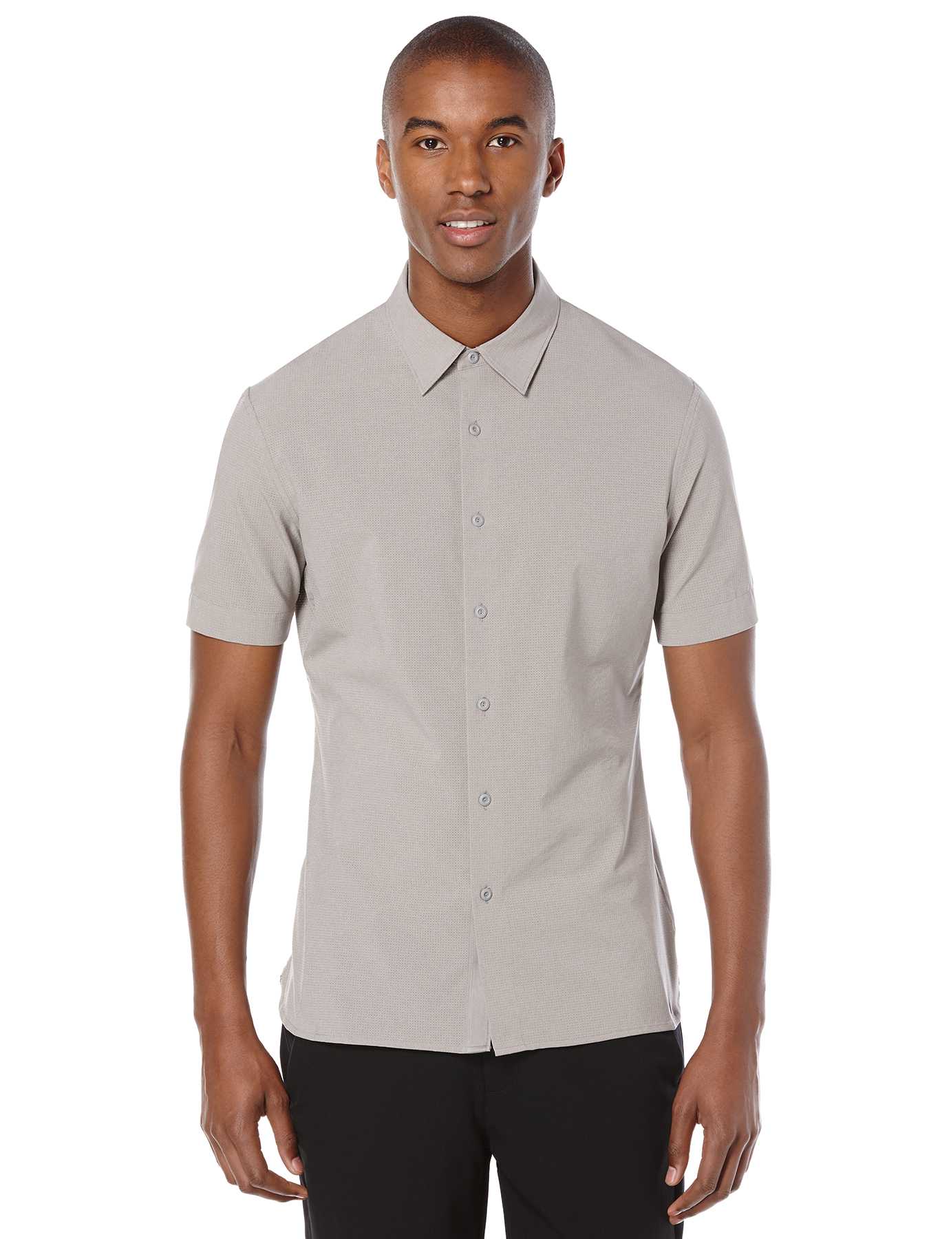 Perry Ellis Short Sleeve Slim Fit Mesh Shirt