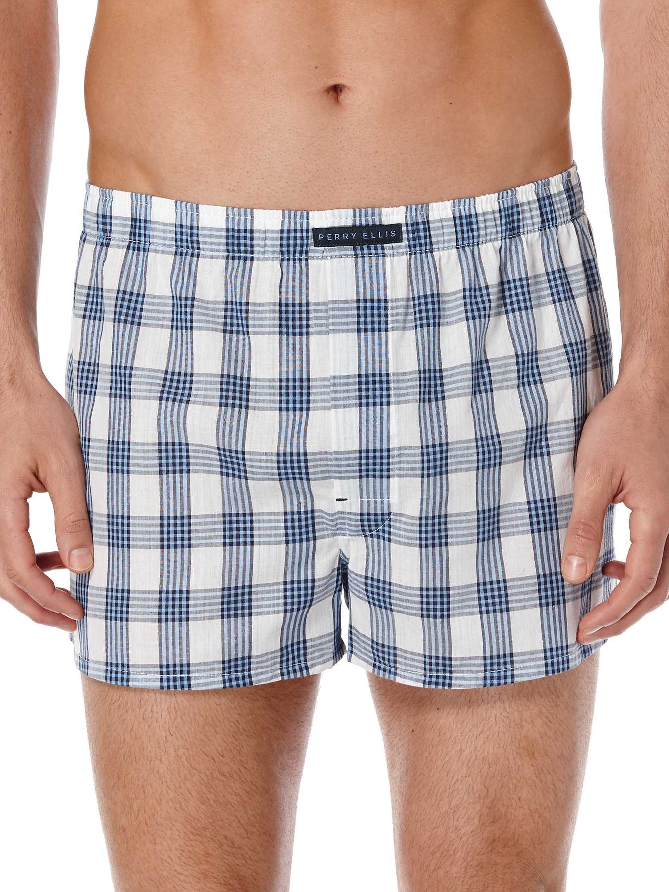 Perry Ellis 3 Pack Plaid Woven Boxer