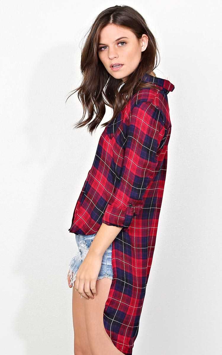 Cool Sense Draped Plaid Top - - Combo in Size by Styles For Less