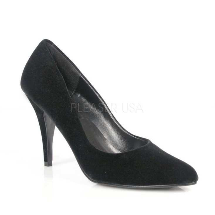 Black Velvet Closed Toe Pump High Heels