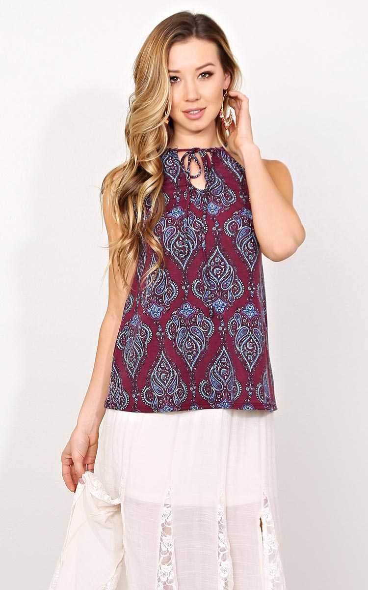 Spring Spirit Knit Tank - - Berry in Size by Styles For Less