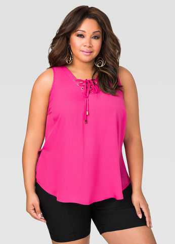 Grommet Lace-Up Tank