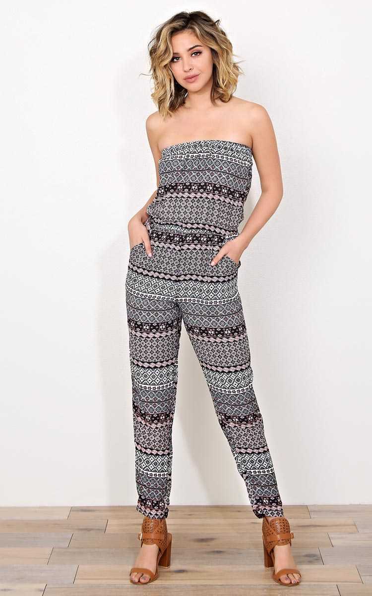 Bali Aura Woven Jumpsuit - MED - Coral Combo in Size Medium by Styles For Less