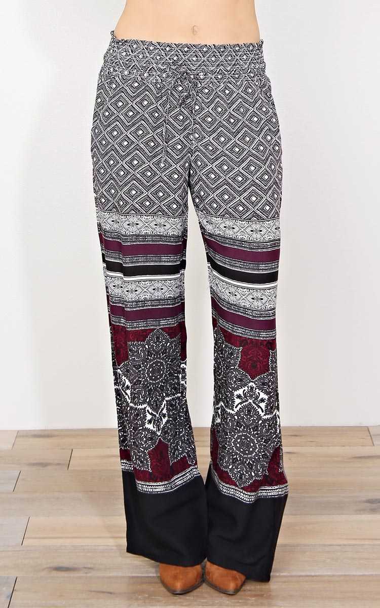 Farrah Woven Palazzo Pants - - Rust Combo in Size by Styles For Less