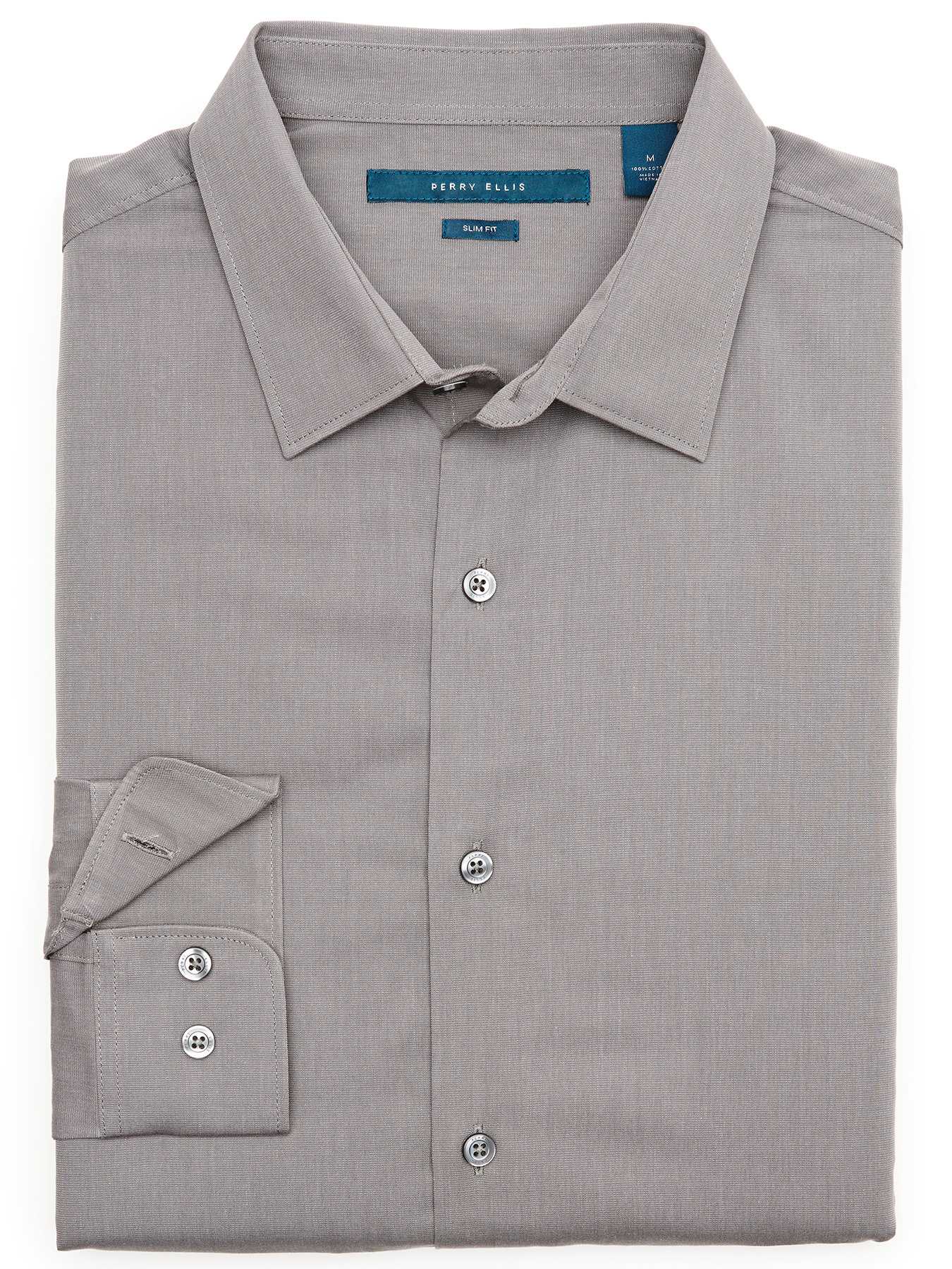 Perry Ellis Slim Fit End on End Shirt