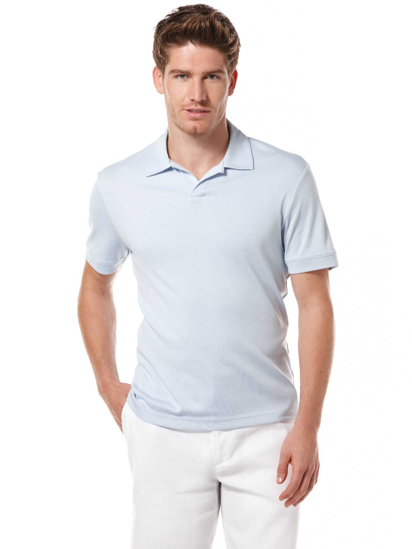 Perry Ellis Big and Tall Rib Open Knit Polo
