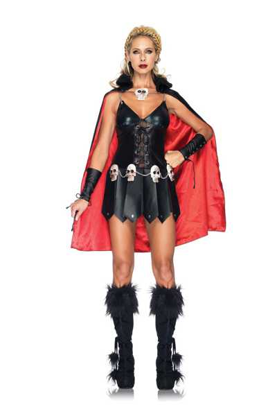 Black 3 PC Warrior Woman Costume