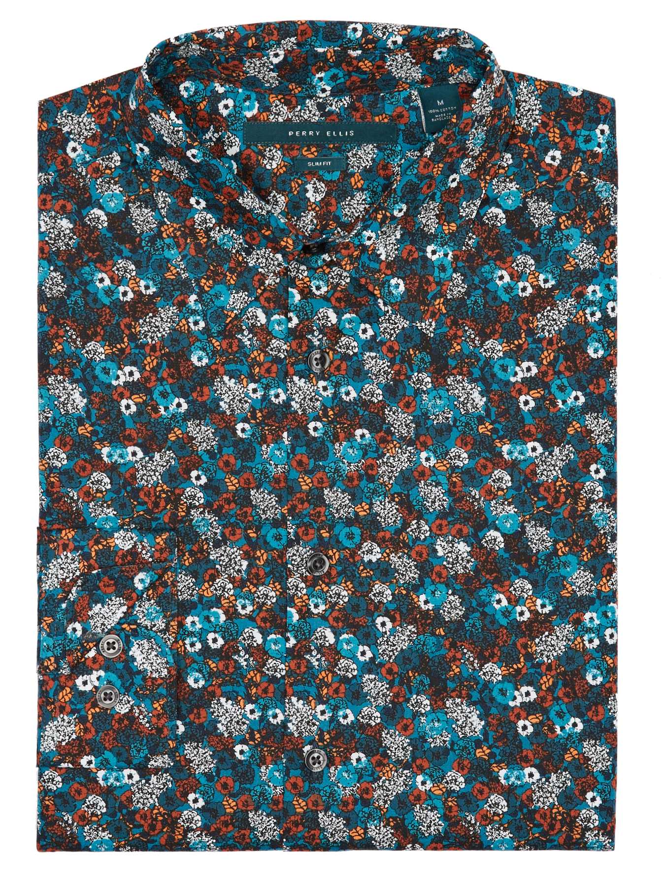 Perry Ellis Slim Fit 3D Floral Print Shirt