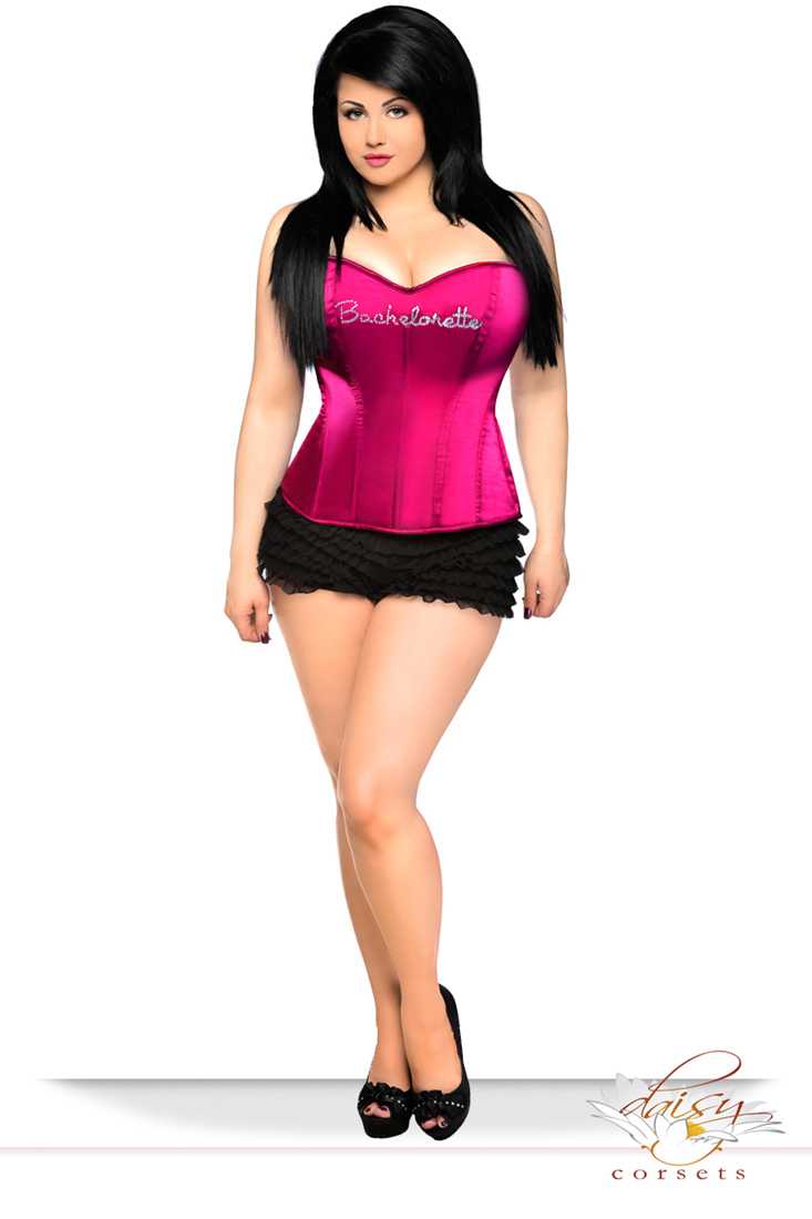 Fuchsia Rhinestone Bachelorette Sexy Corset