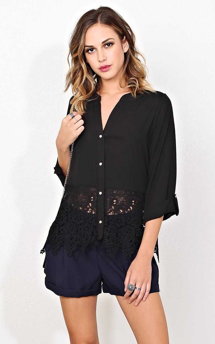Double Time Woven Top - - Black in Size by Styles For Less