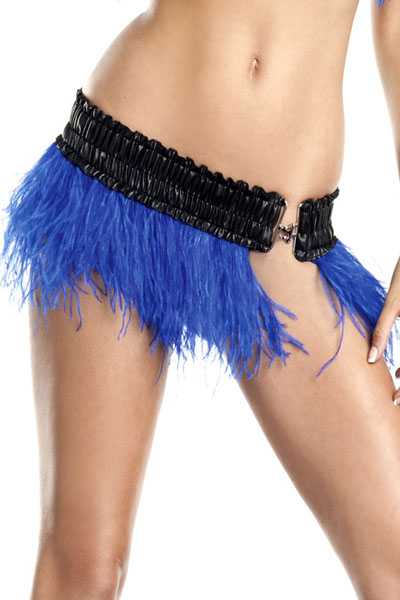 Royal Blue Ostrich Feather Skirt