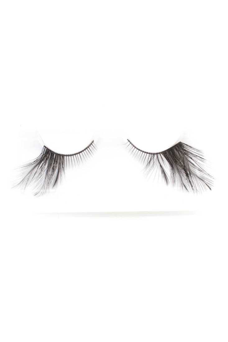 Black Faux Feather Trim Faux Lashes