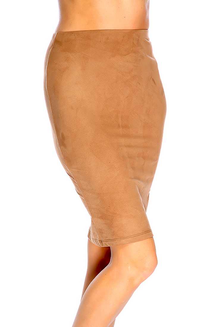 Camel High Waist Pencil Skirt