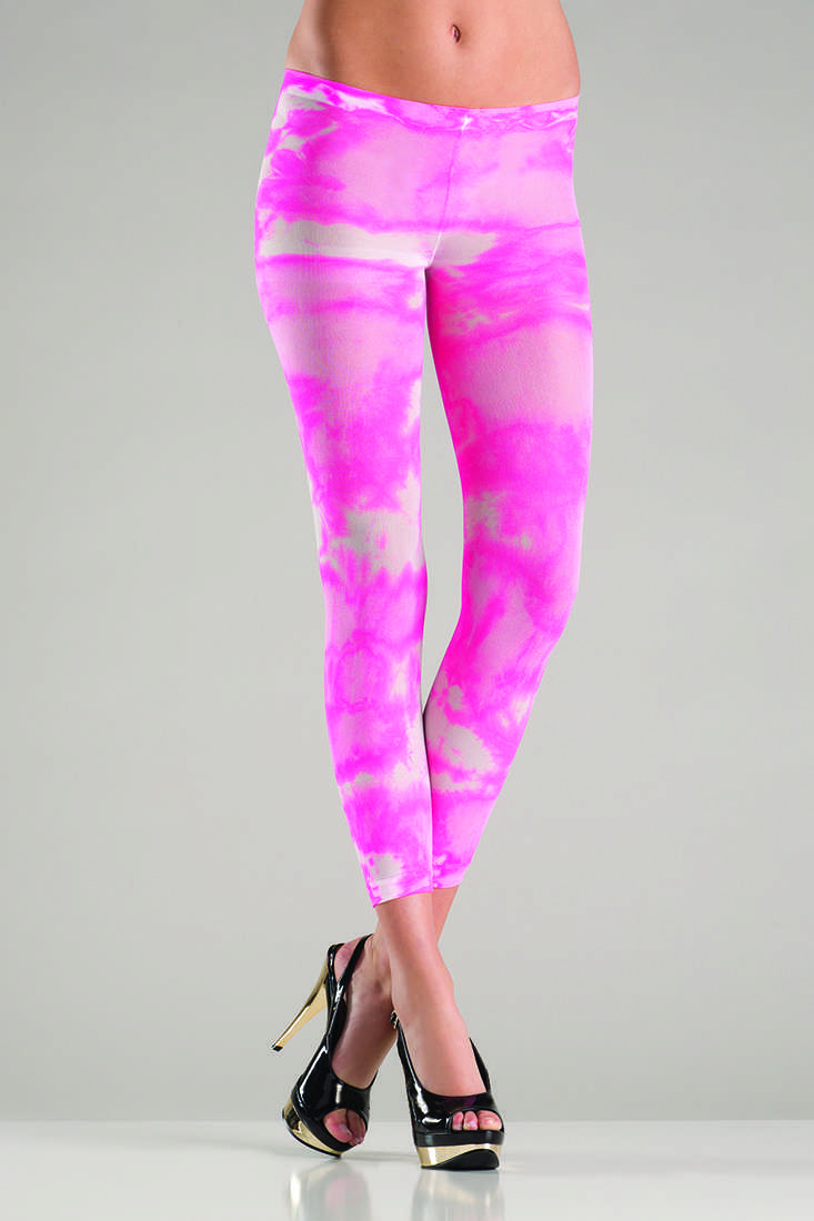 Pink Tie Dye Footless Pantyhose