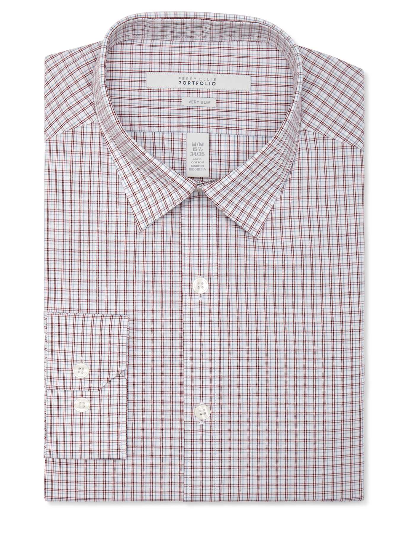 Perry Ellis Very Slim Small Check Dress Shirt