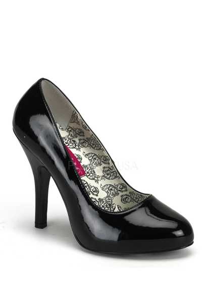 Black Patent Faux Leather Pump High Heels