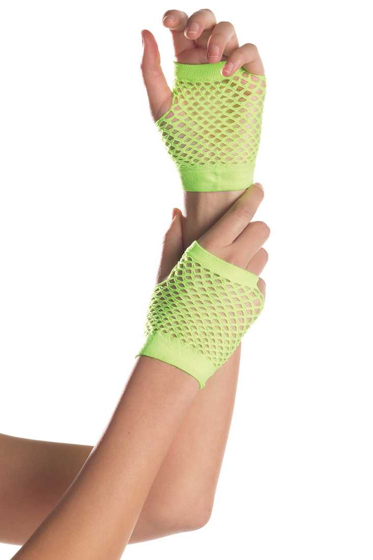Green Fishnet Fingerless Gloves