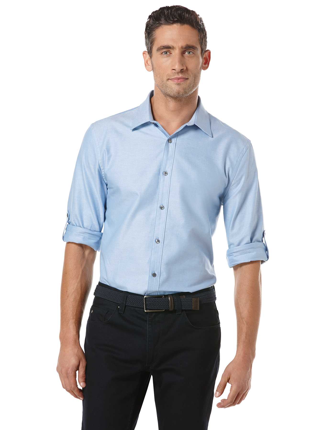 Perry Ellis Oxford Rolled Sleeve Shirt