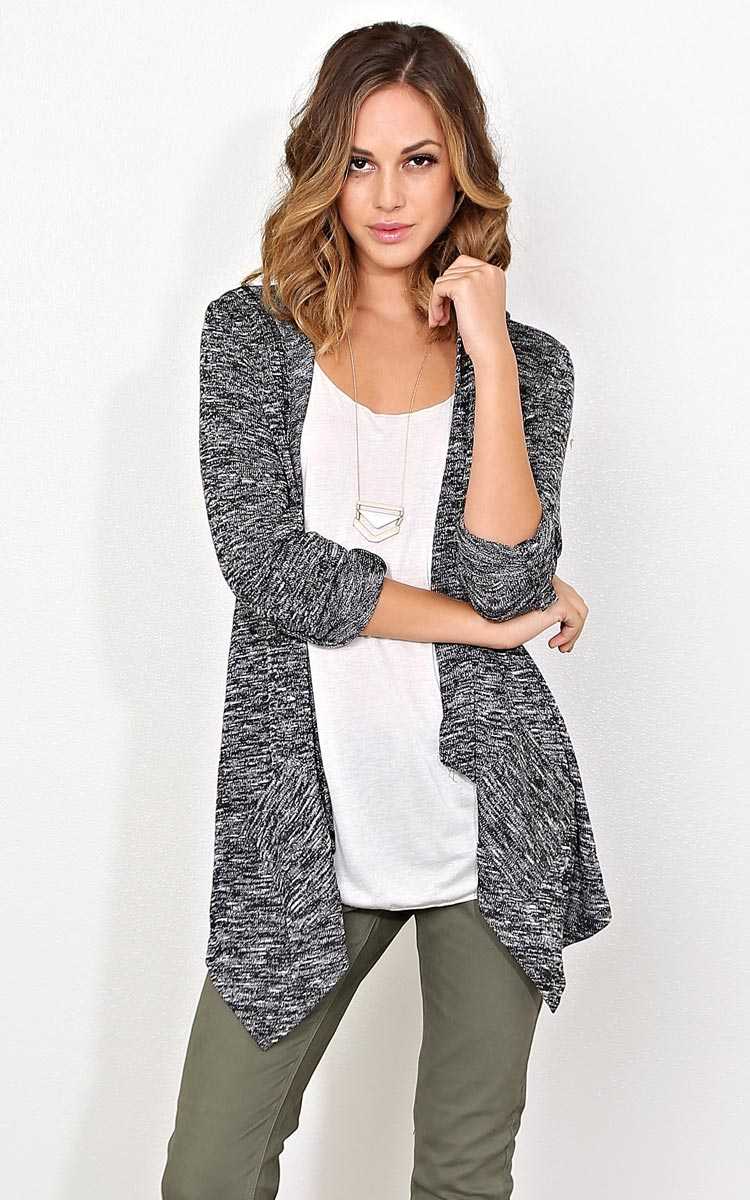 Fall Times Knit Wrap - LGE - Charcoal in Size Large by Styles For Less