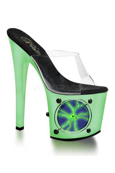 Clear Lime UV Strobe Light High Heels