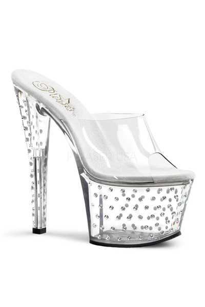 Clear Rhinestone Platform High Heels