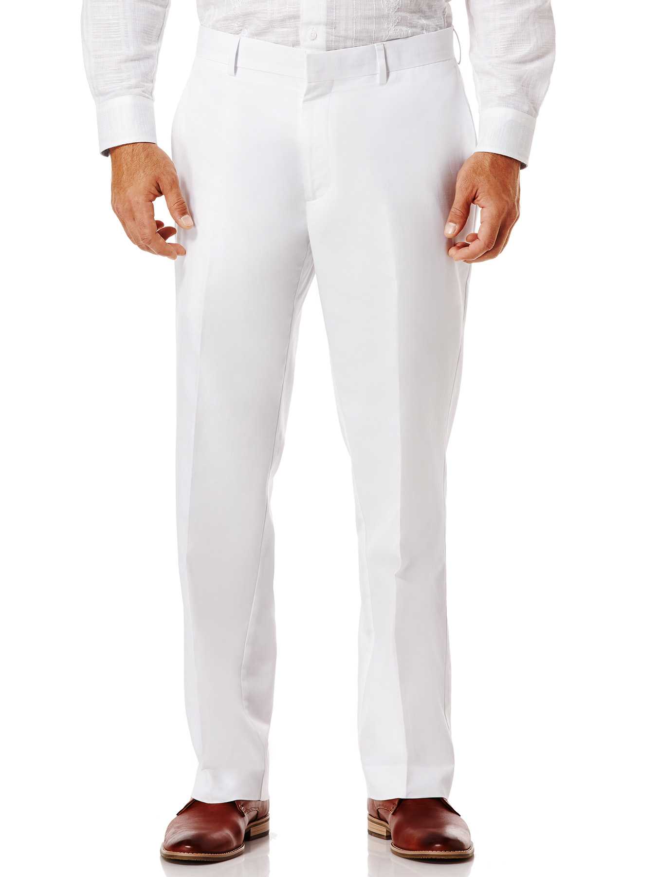 Cubavera Cotton Linen Herringbone Flat Front Pant