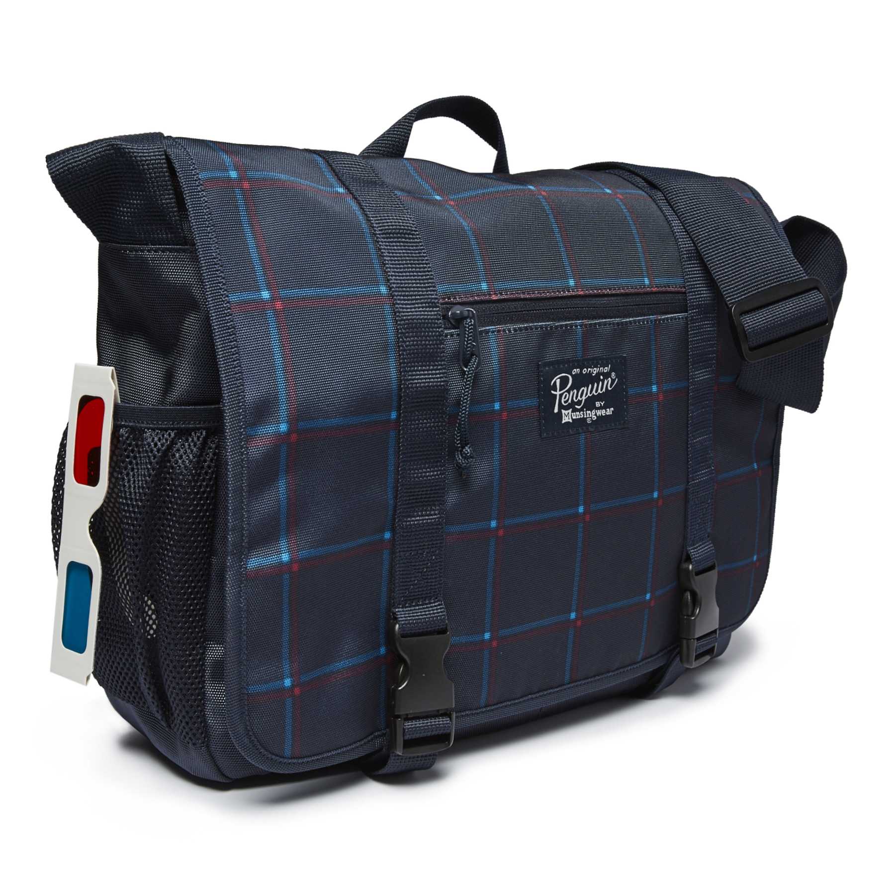Original Penguin 3D WINDOWPANE MESSENGER BAG