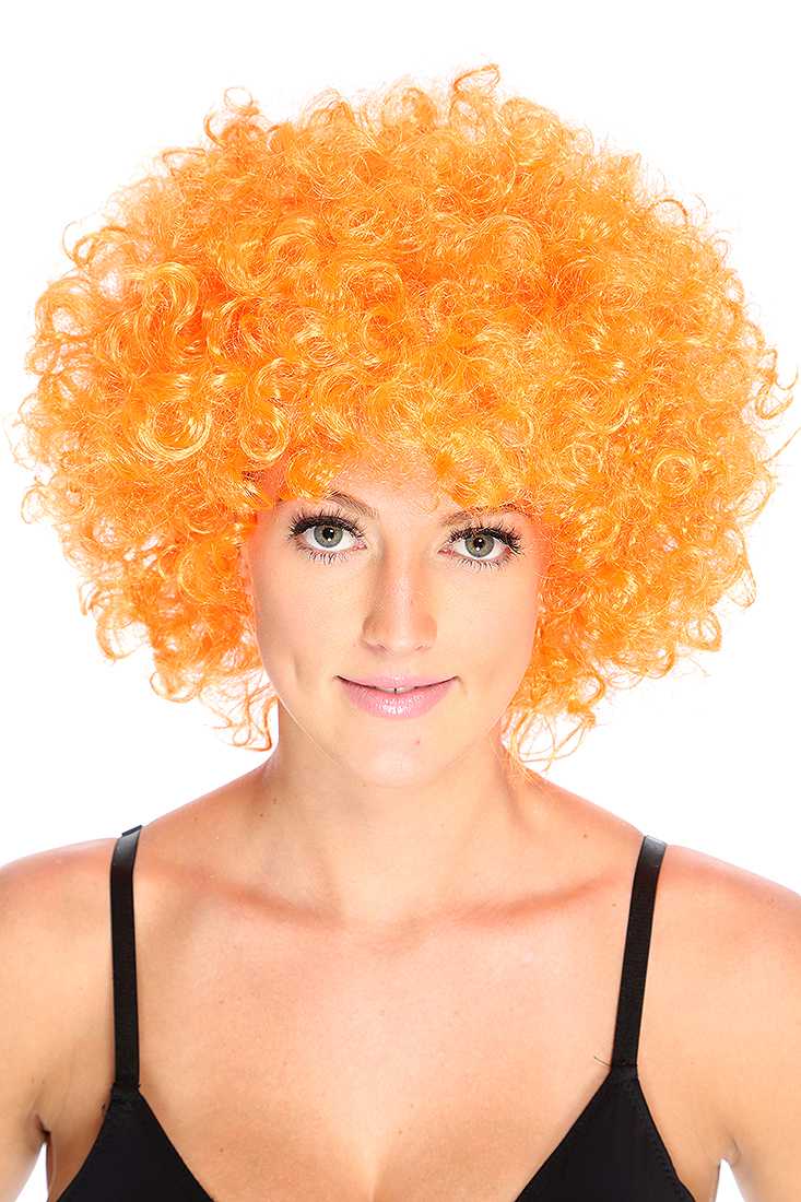 Orange Curly Afro Wig