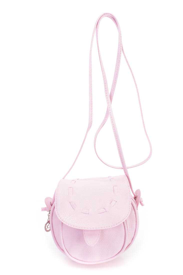 Pink Faux Leather Woven Mini Handbag