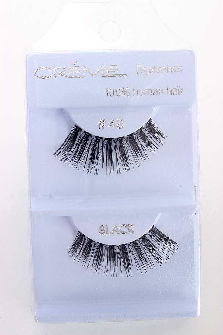 Black Volume Lengthening Glamour Human Hair Eyelashes