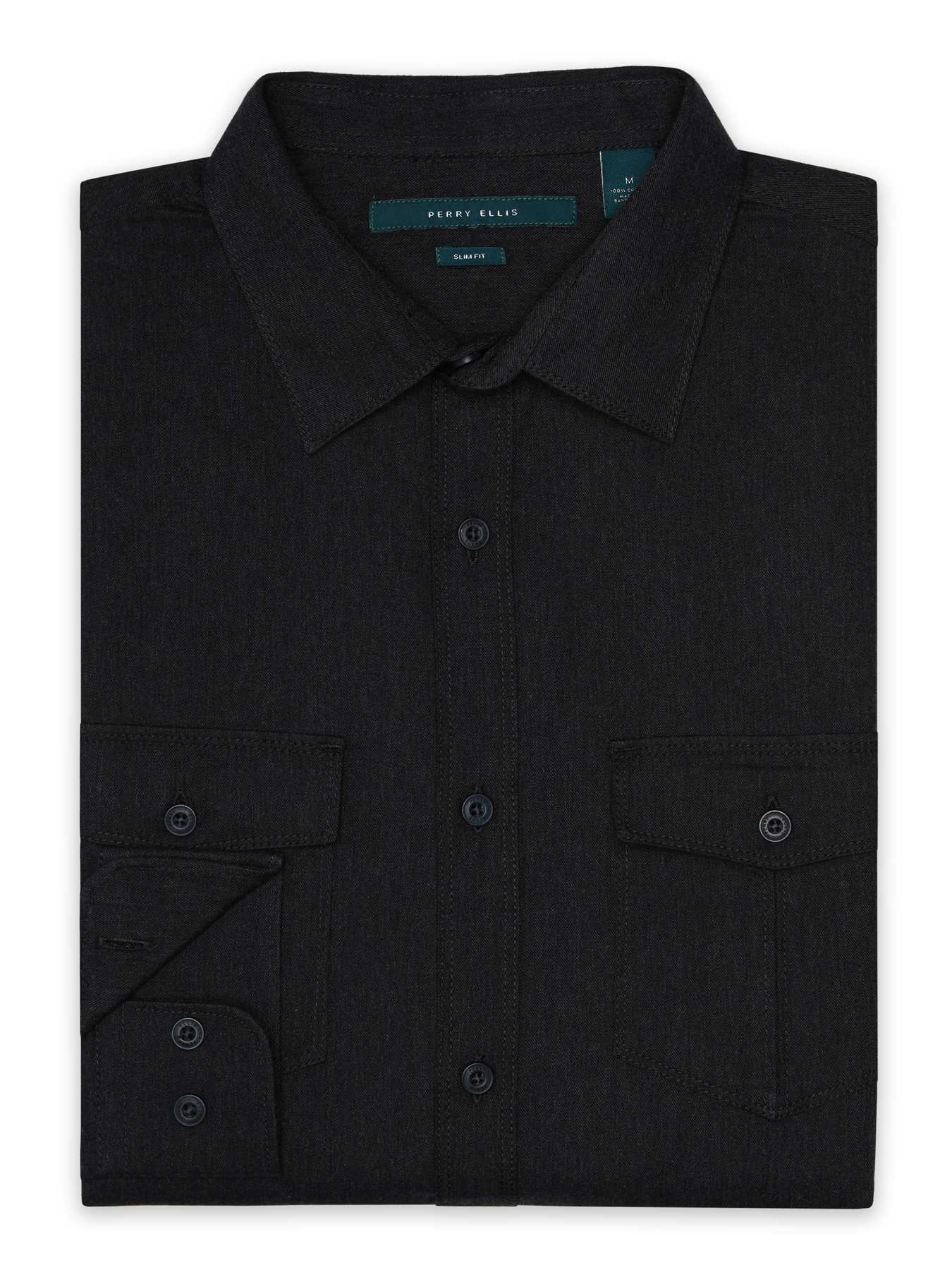 Perry Ellis Slim Fit Twill Heathered Shirt