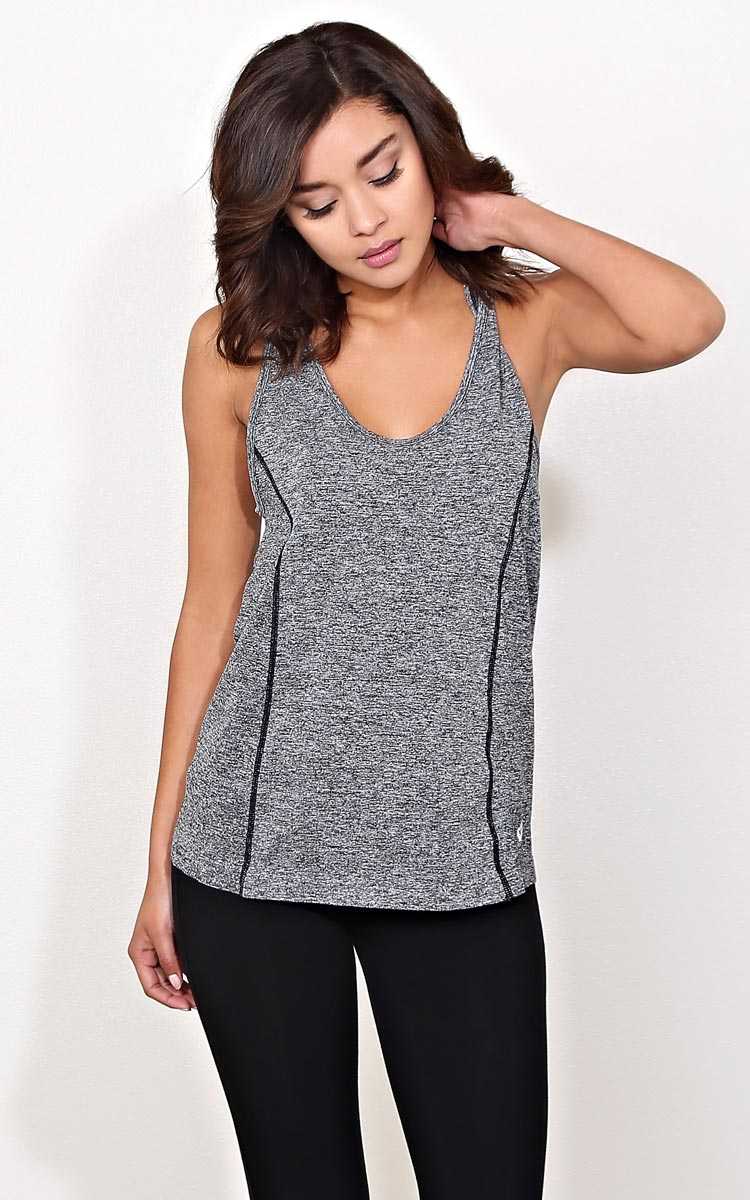 Hit It Hard Performance Tank - - Charcoal in Size by Styles For Less