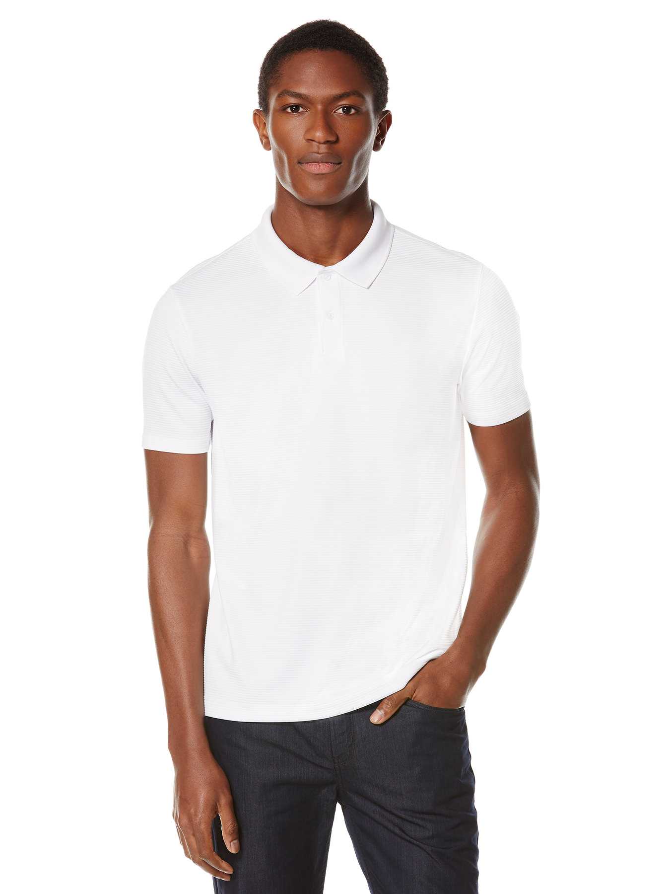 Perry Ellis Short Sleeve Textured Rib Polo