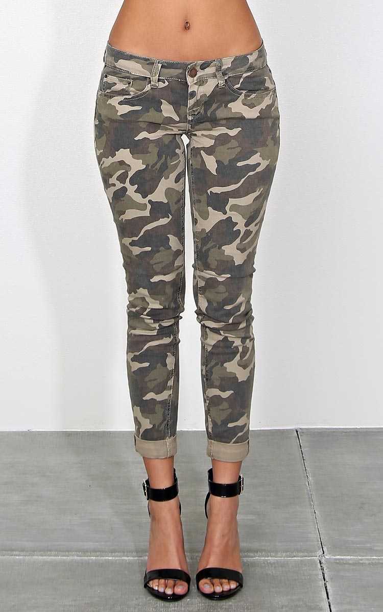 YMI Roll Call Camoflauge Twill Pants - Olive Combo in Size 0 by Styles For Less