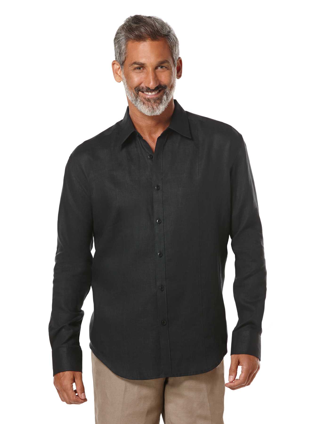 Cubavera 100% Linen Long Sleeve Tuck Shirt