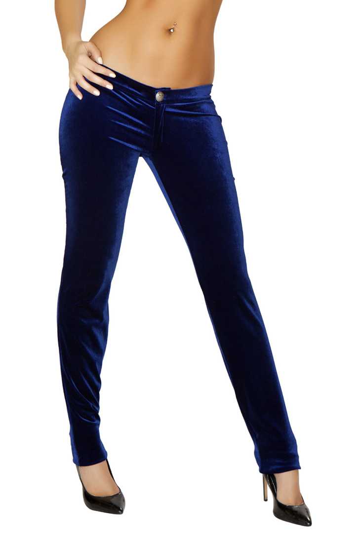 Navy Blue Button Front Pants