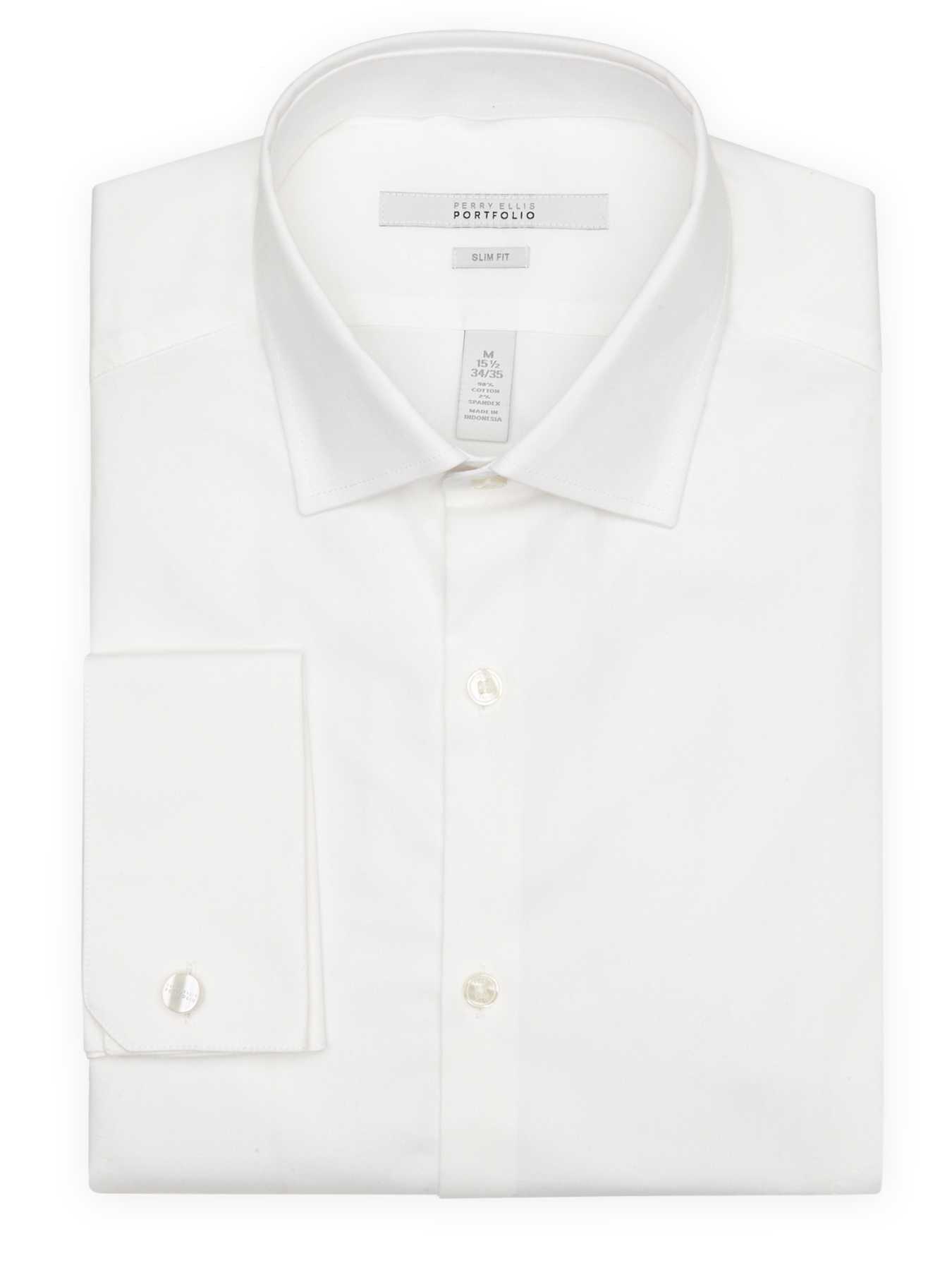 Perry Ellis Slim Fit French Cuff Dress Shirt