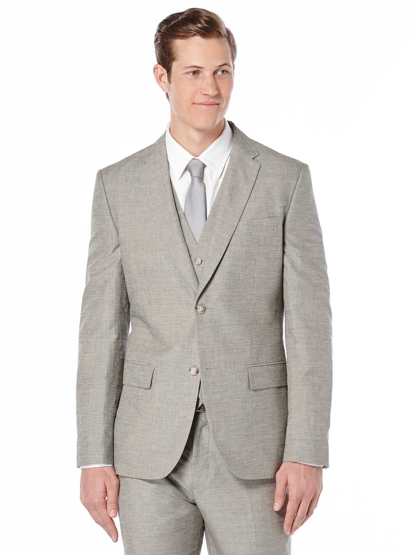 Perry Ellis Slim Fit End on End Linen Suit Jacket