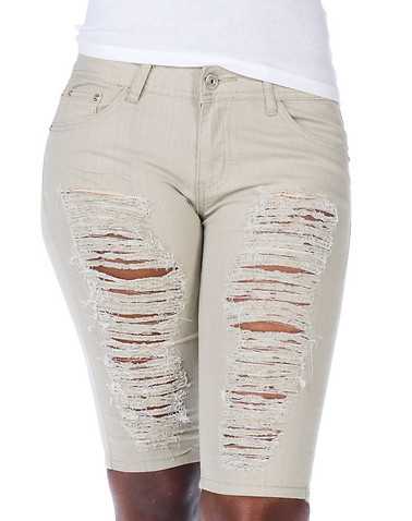 ESSENTIALS WOMENS Beige-Khaki Clothing / Casual Shorts 3/4