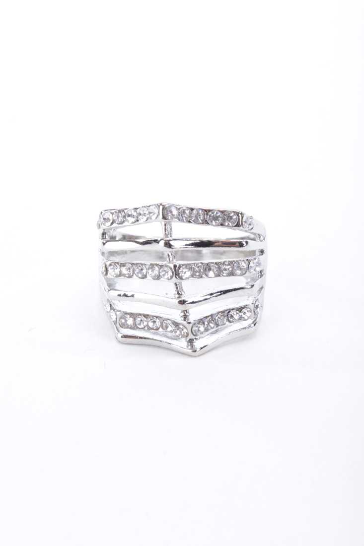 Silver High Polish Metal Perforated Ring