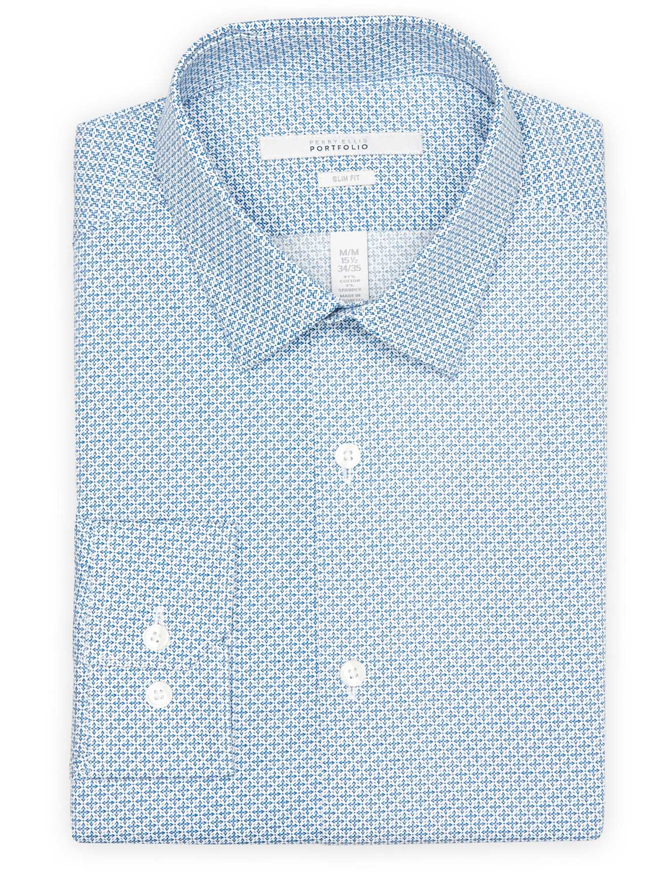 Perry Ellis Slim Fit Oval Tile Dress Shirt