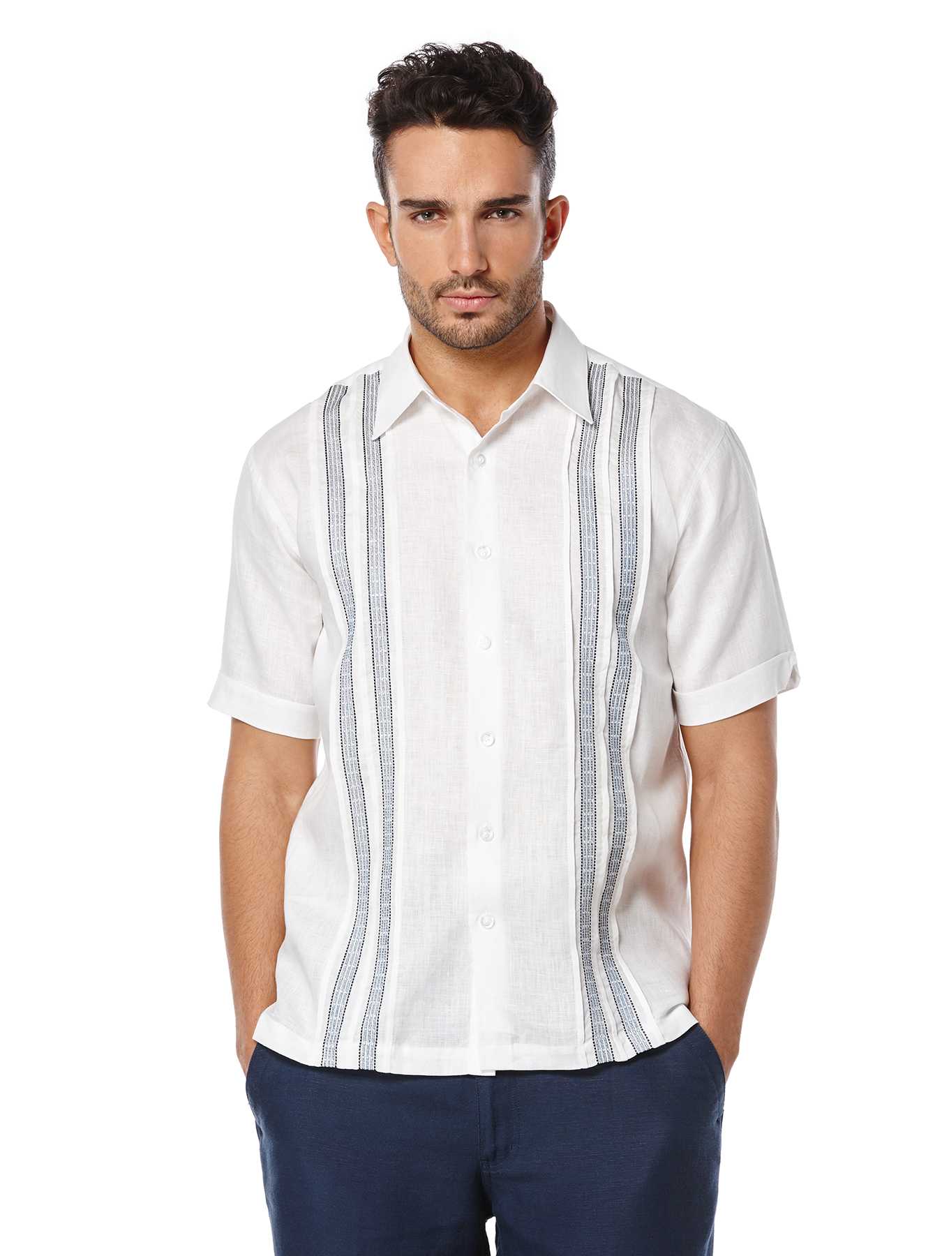 Cubavera Short Sleeve 100% Linen Tuck