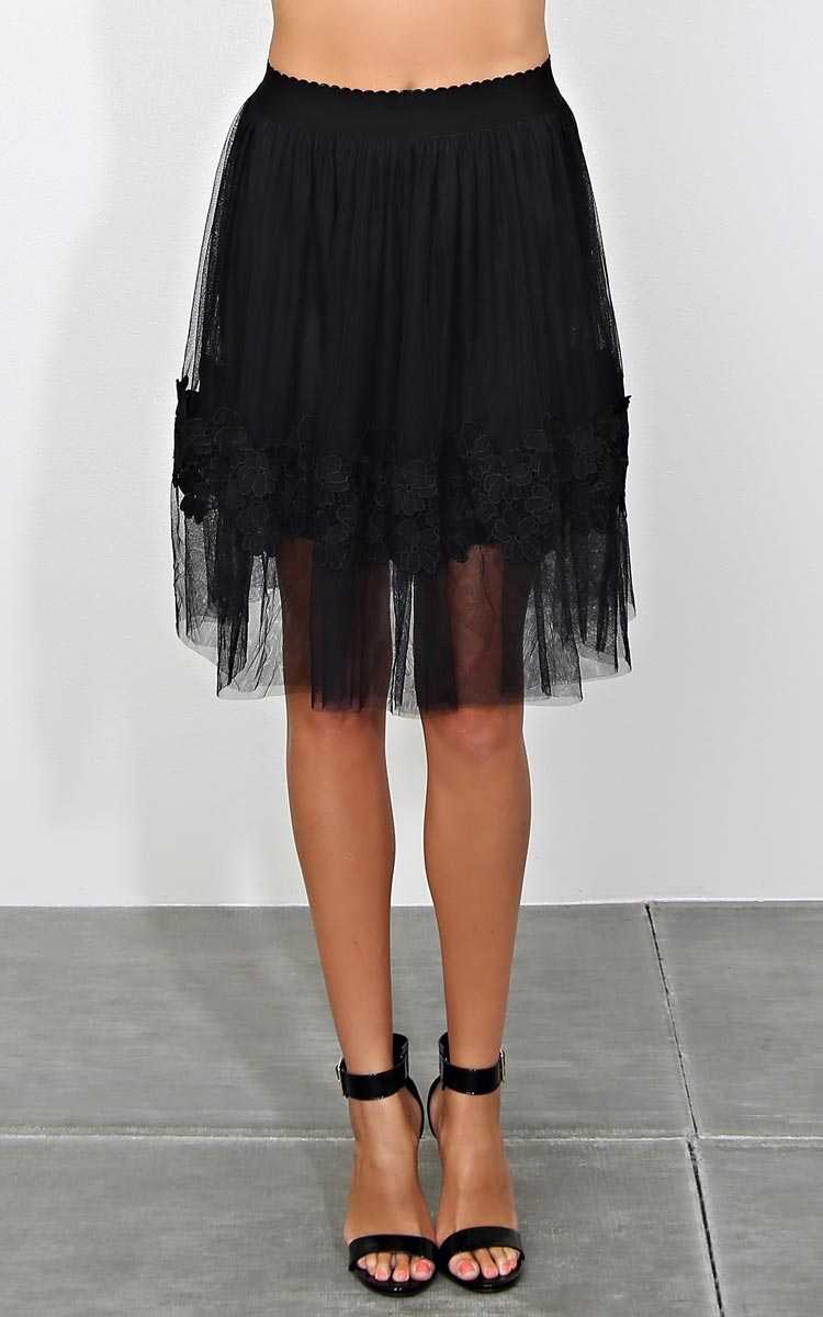 Carrie Knit Skirt - SML - Black in Size Small by Styles For Less