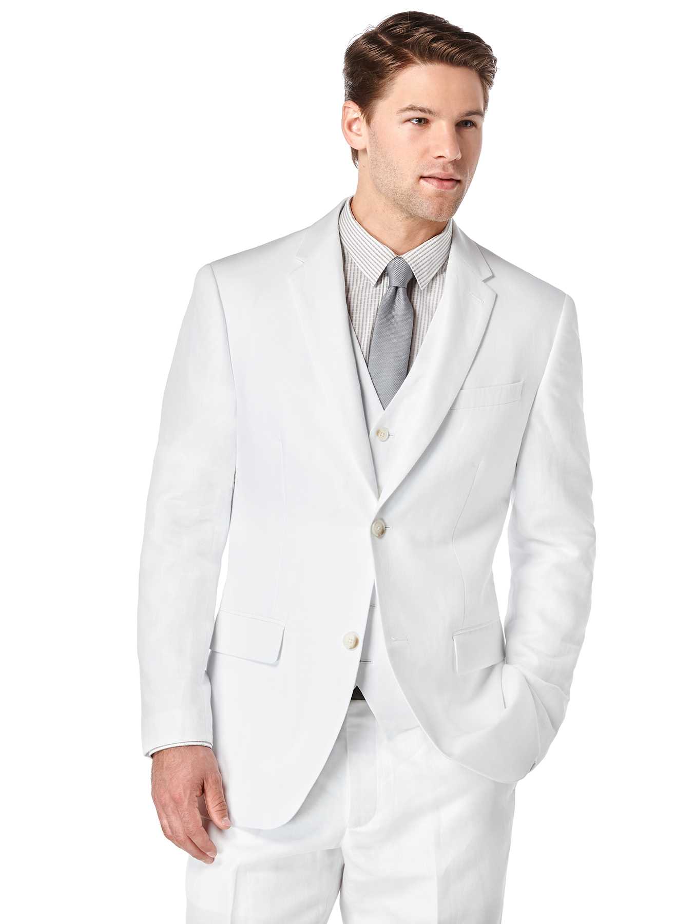 Perry Ellis Linen Cotton Twill Suit Jacket