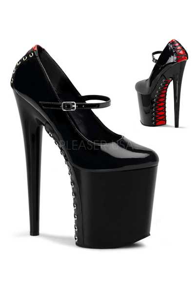 Black Red Maryjane Corset Platform High Heels