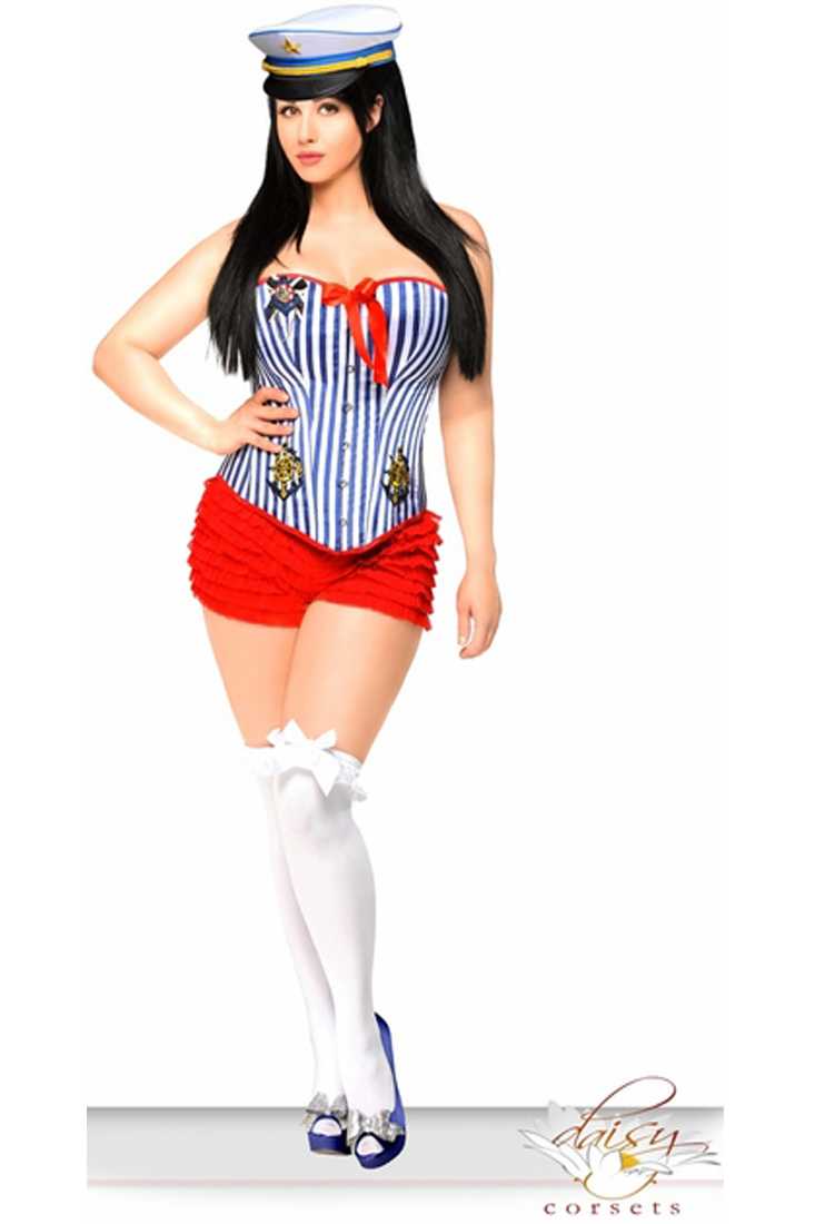 Blue 2 PC Pin Up Sailor Girl Costume