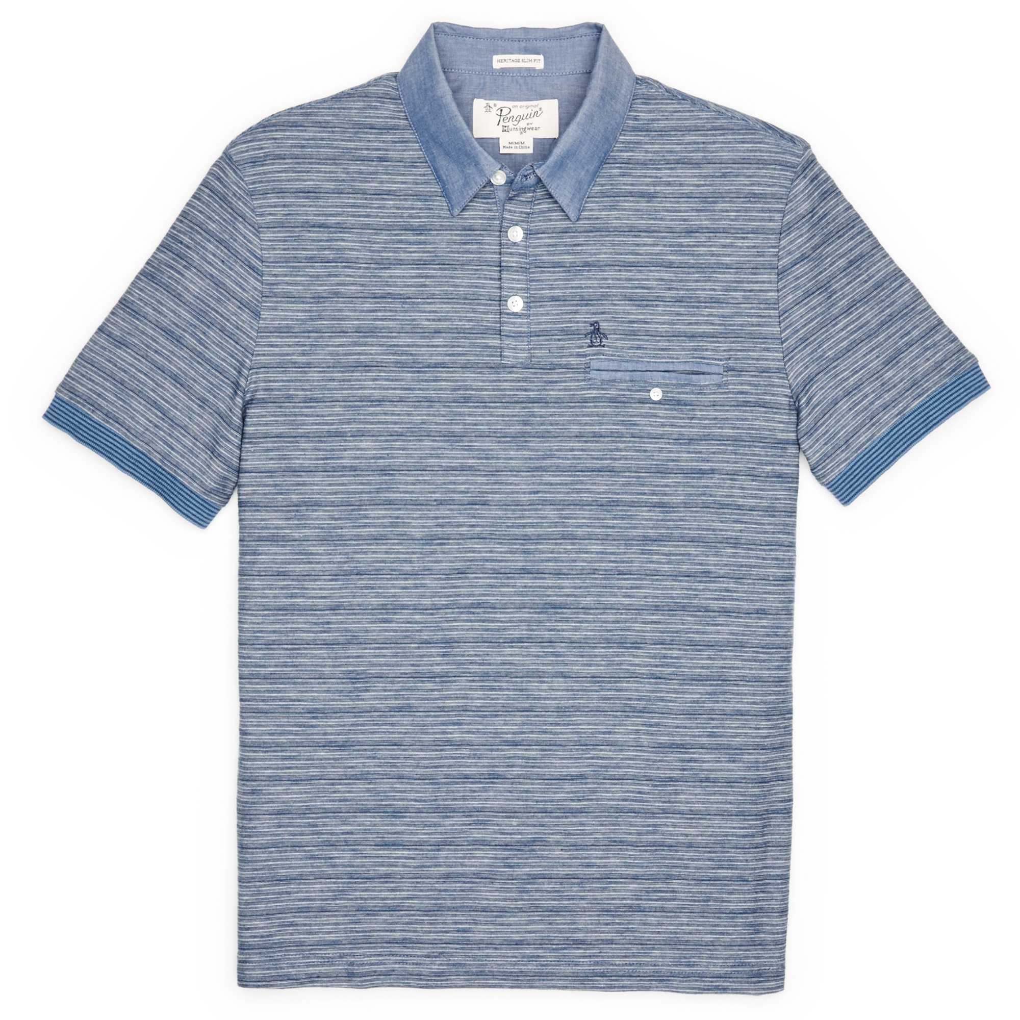 Original Penguin REVERSE FEEDER STRIPE POLO