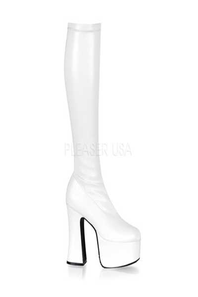White Faux Leather Boots